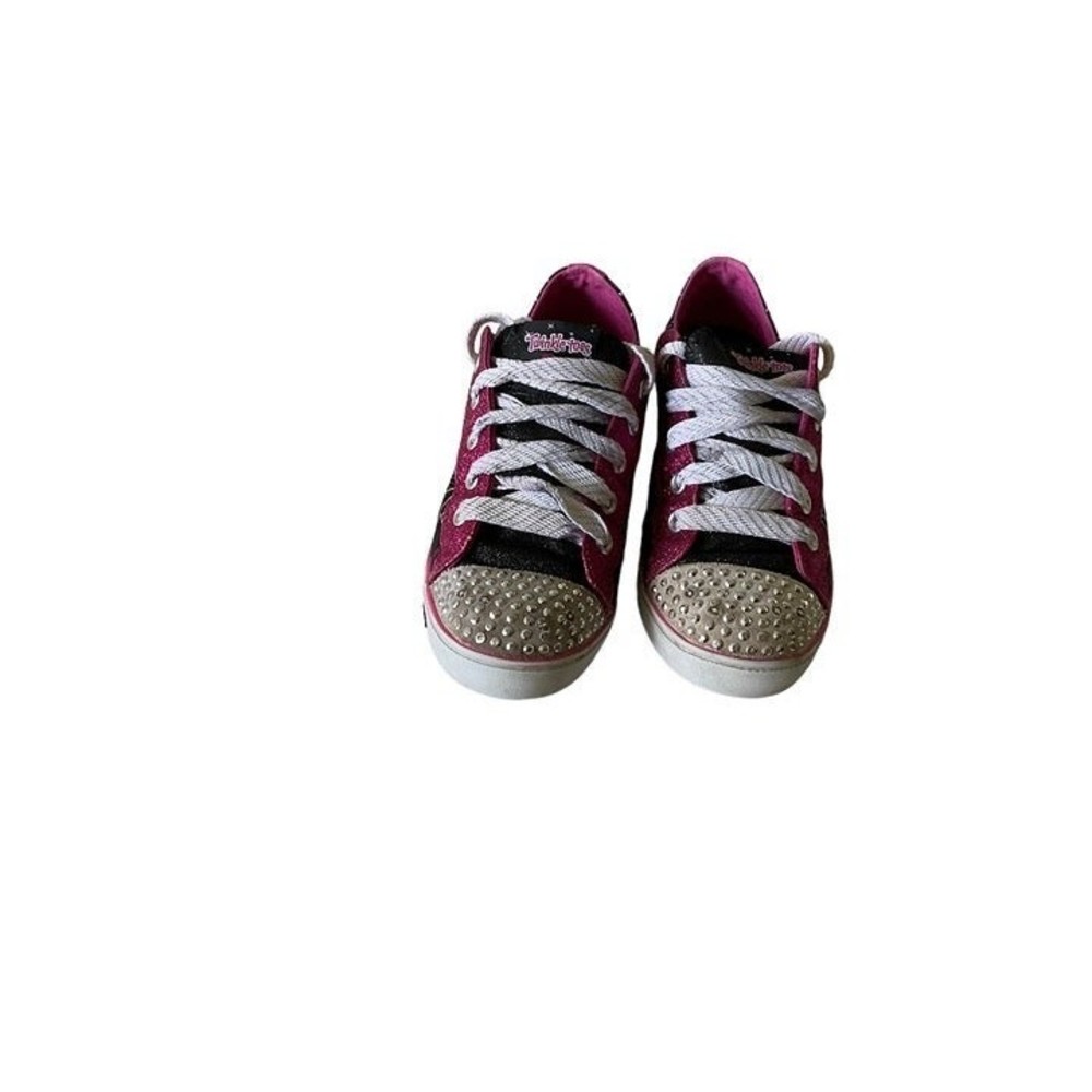 Sketchers Pop Princess Twinkle Toe Girls Size 2 Light Up Sneakers Lace Up